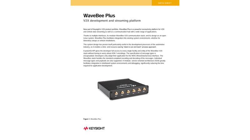 WaveBee Plus – V2X Development and Streaming Platform | Keysight
