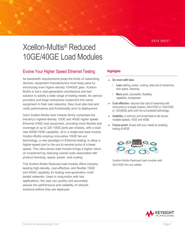 Xcellon-Multis® Reduced 10GE/40GE Load Modules