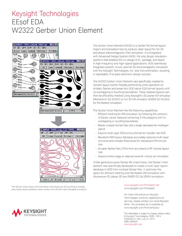 EEsof EDA W2322 Gerber Union Element