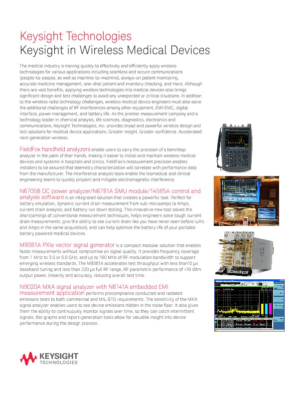 Keysight in Wireless Medical Devices