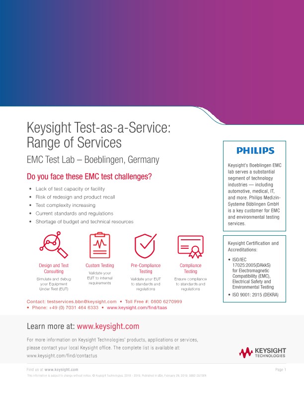 Keysight Test-as-a-Service: Range of Service 