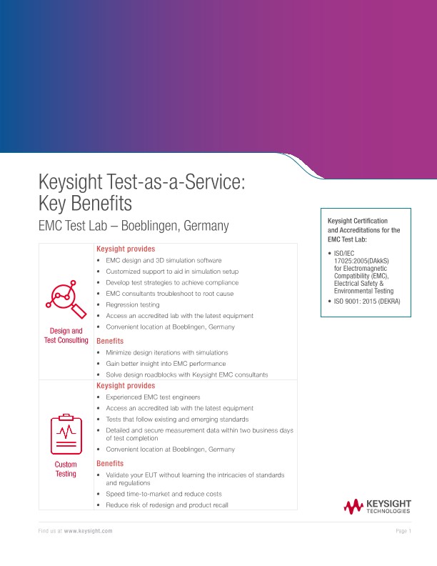 Keysight Test-as-a-Service: Key Benefits 