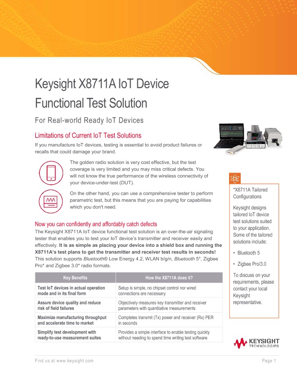 X8711A IoT Device Functional Test Solution 