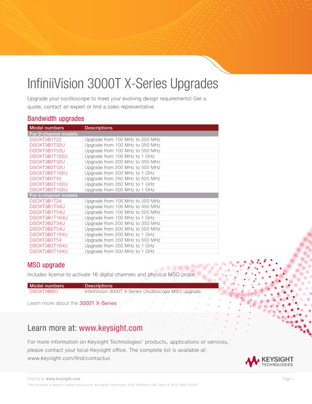 InfiniiVision 3000T X-Series Upgrades