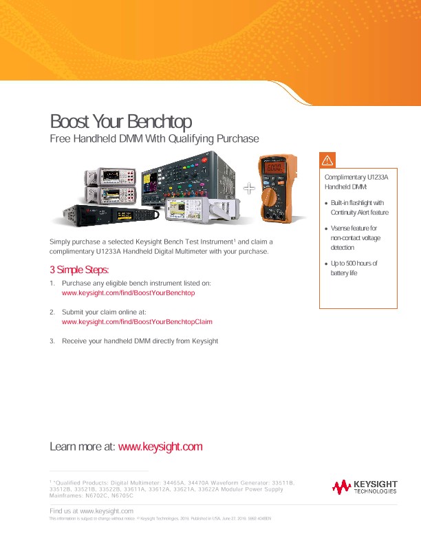 Boost Your Benchtop - Free Handheld DMM with Qualifying Purchase 