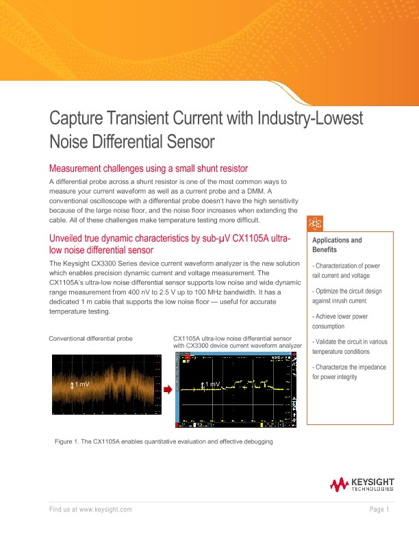 Capture Transient Current with Industry-Lowest Noise Differential Sensor