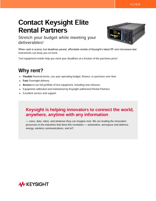 Contact Keysight Elite Rental Partners