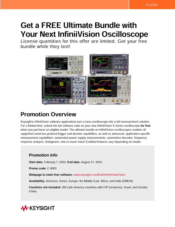Get a FREE Ultimate Bundle with Your Next InfiniiVision Oscilloscope