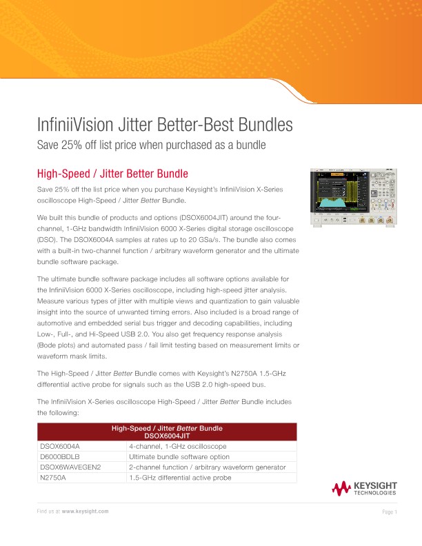 InfiniiVision Jitter Better-Best Bundles
