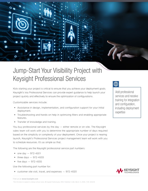 Jump-Start Your Visibility Project with Keysight Professional Services