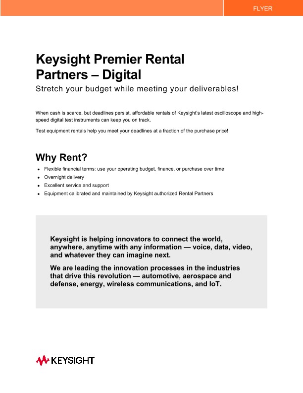 Keysight Premier Rental Partners - Digital