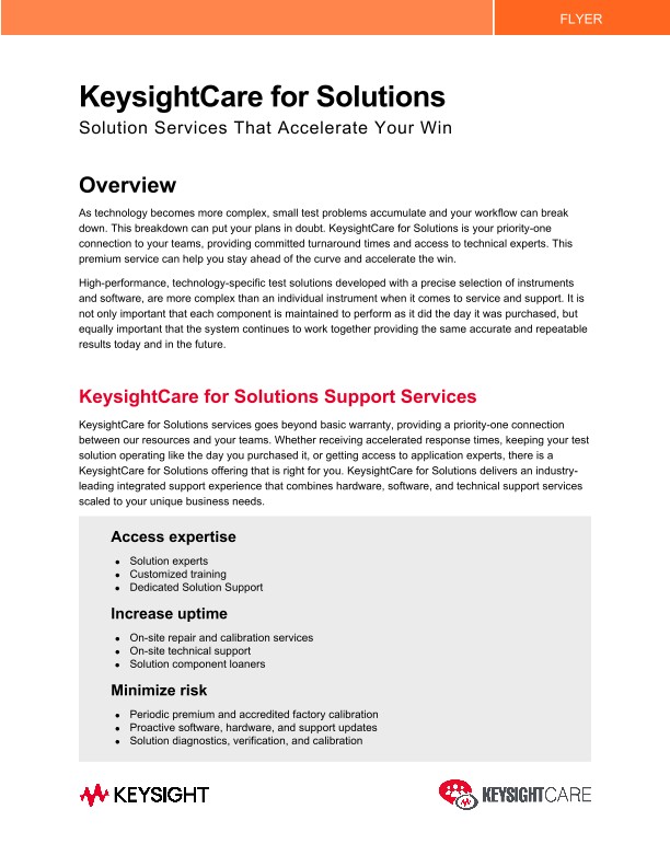 KeysightCare for Solutions