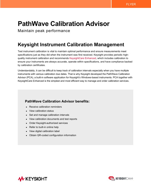 PathWave Calibration Advisor