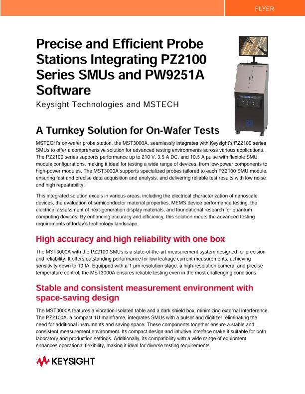 Precise and Efficient Probe Stations Integrating PZ2100 Series SMUs and PW9251A Software