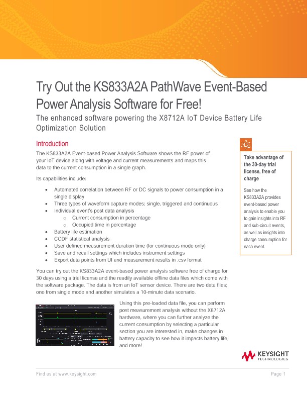 Try Out the KS833A2A Event-Based Power Analysis Software for Free