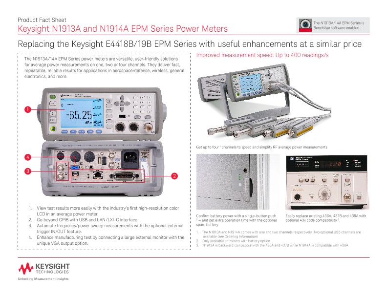 N1913A and N1914A EPM Series Power Meters
