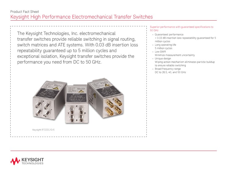 High Performance Electromechanical Transfer Switches
