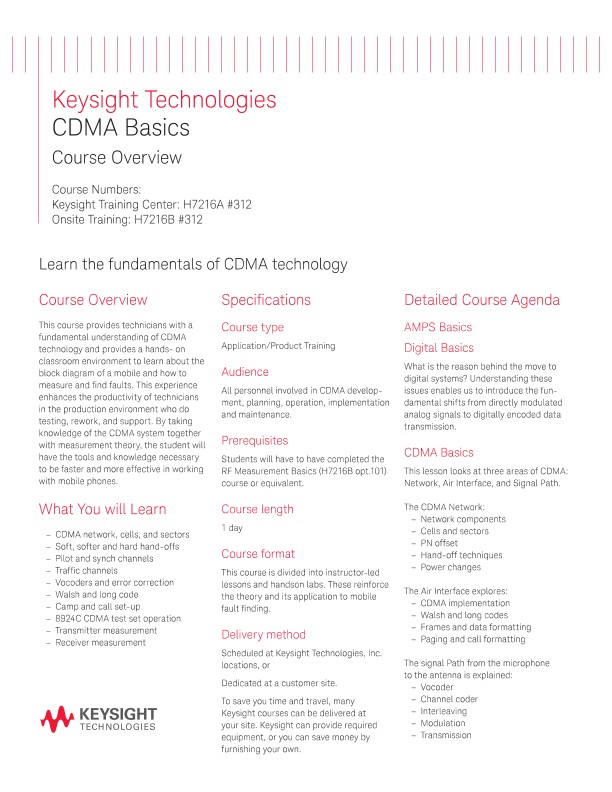 CDMA Basics - Course Overview