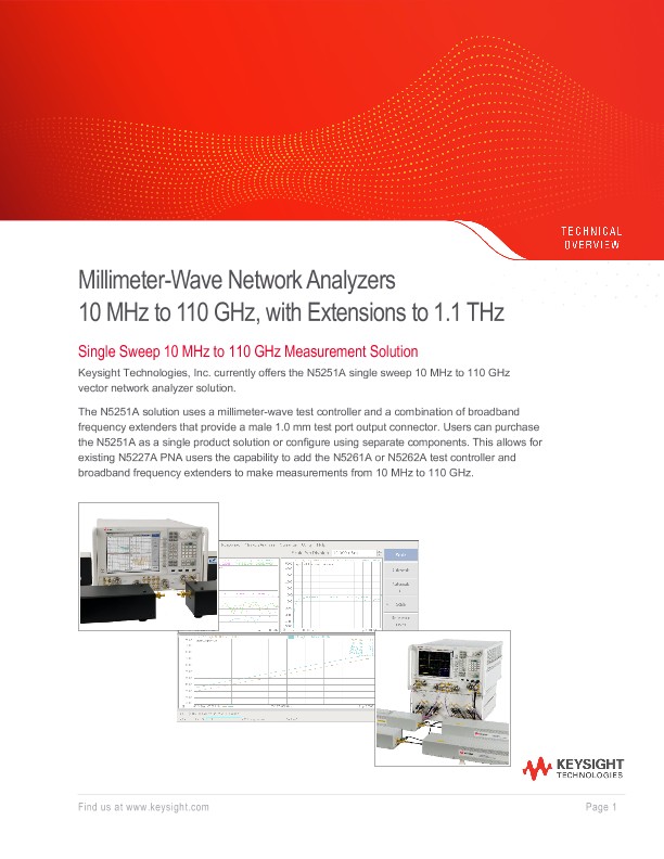 Millimeter-Wave Network Analyzers 10 MHz to 110 GHz, with Extensions to 1.1 THz