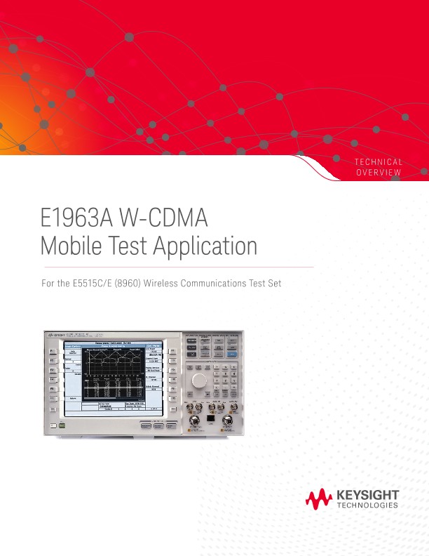E1963A W-CDMA Mobile Test Application