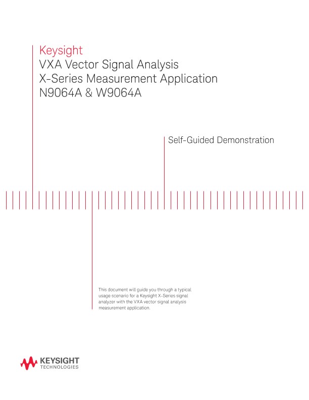 VXA Vector Signal Analysis X-Series Measurement Application N9064A & W9064A