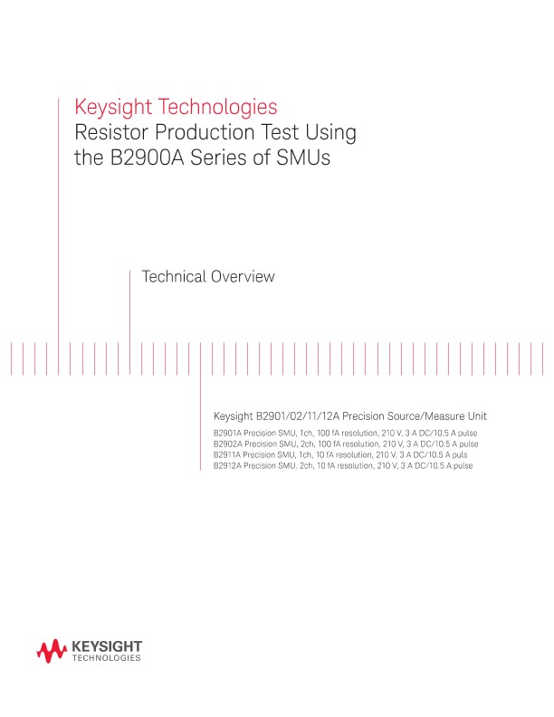 Resistor Production Test Using the B2900A Series of SMUs
