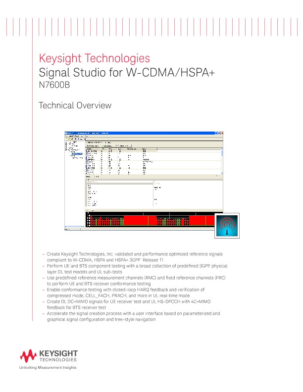 N7600B Signal Studio for W-CDMA/HSPA+
