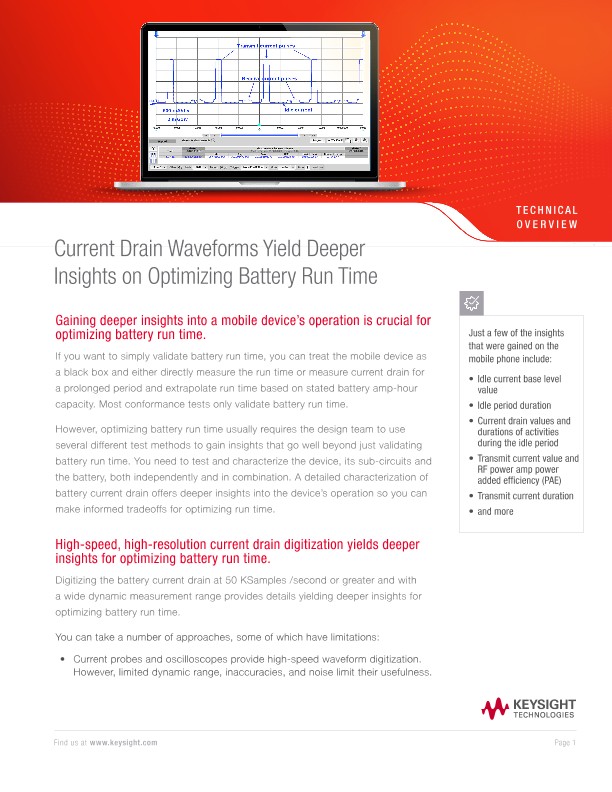 Current Drain Waveforms Yield Deeper Insights on Optimizing Battery Run Time