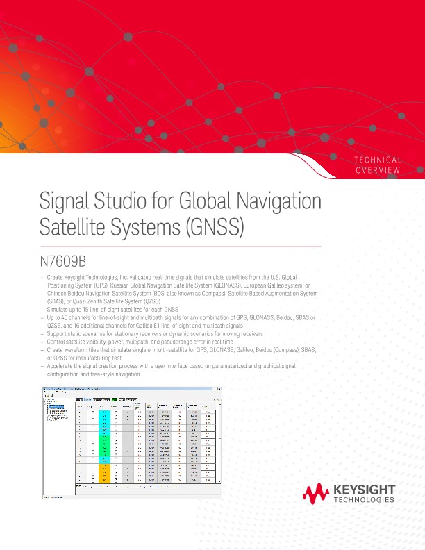 Signal Studio for Global Navigation Satellite Systems (GNSS) N7609B