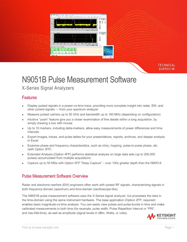 N9051B Pulse Measurement Software