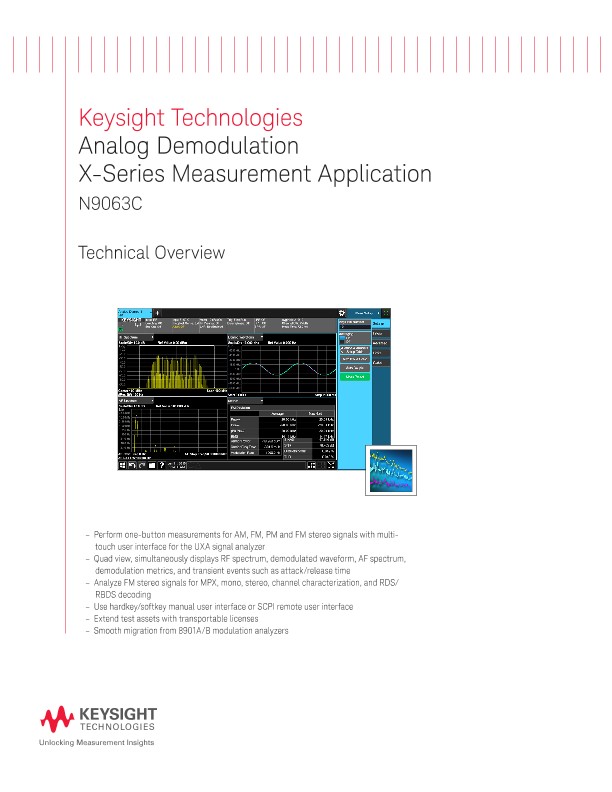 N9063C Analog Demodulation, X-Series Measurement Application
