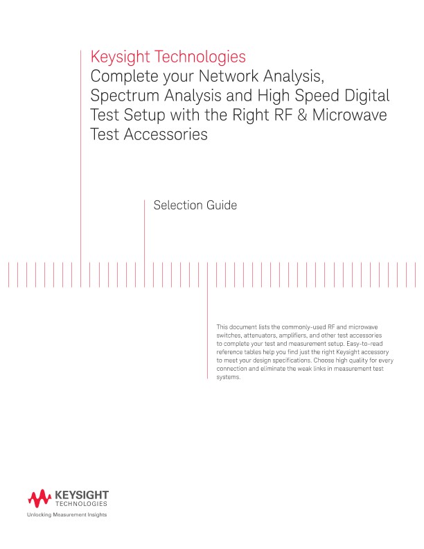 Network & Spectrum Analysis, High-Speed Digital Test Setup with RF & MW Test Accessories