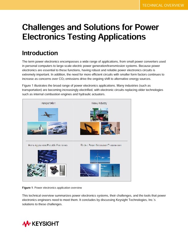 Challenges and Solutions for power electronics testing applications
