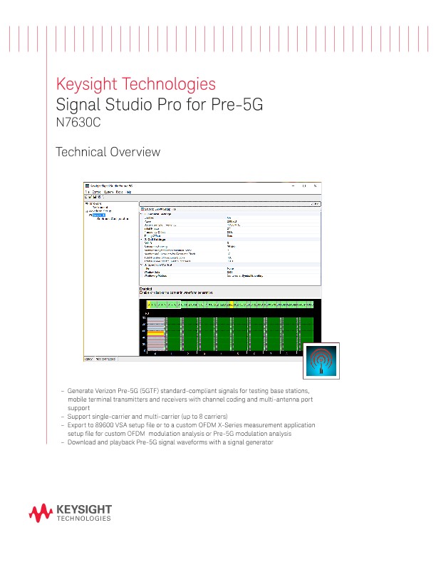 N7630C Signal Studio for Pre-5G