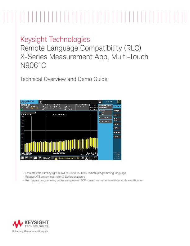 N9061C Remote Language Compatibility (RLC) X-Series Measurement App, Multi-Touch