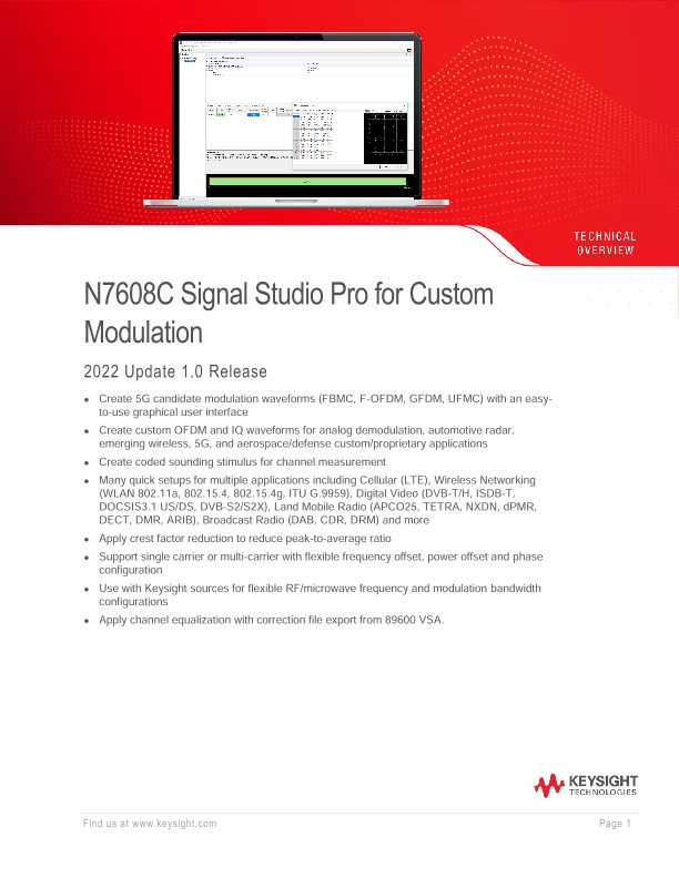 N7608C Signal Studio Pro for Custom Modulation