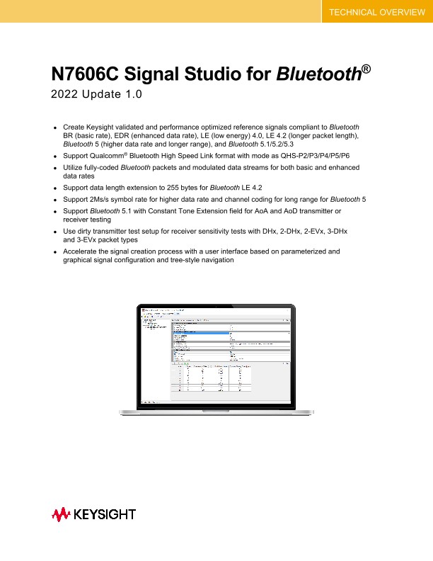 N7606C Signal Studio for Bluetooth