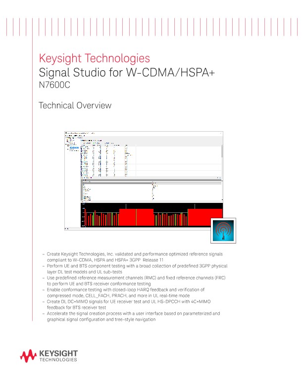 Signal Studio for W-CDMA/ HSPA+ N7600C