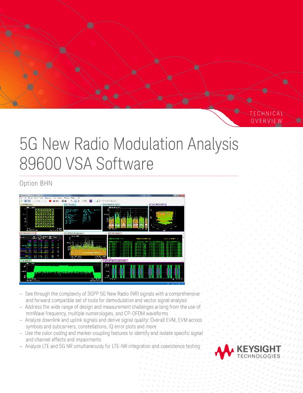 5G New Radio Modulation Analysis Option BHN 89600 VSA Software