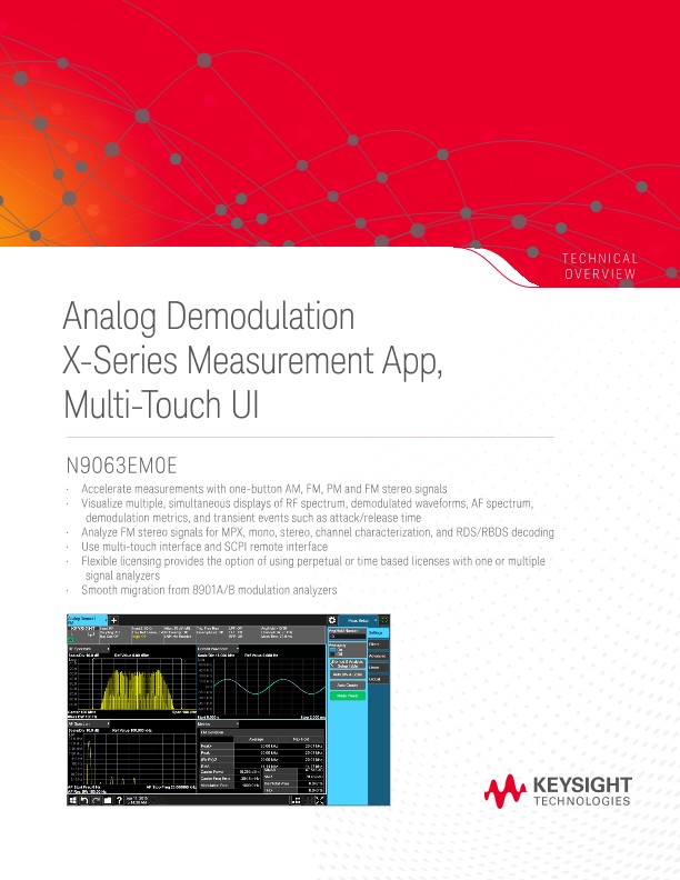 Analog Demodulation X-Series Measurement App, Multi-Touch UI