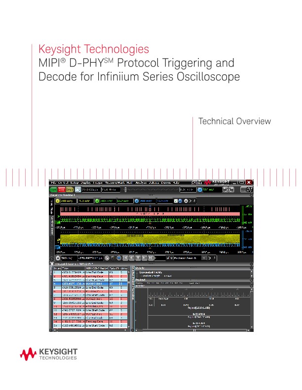 MIPI D-PHY Protocol Triggering and Decode for Infiniium Series Oscilloscope