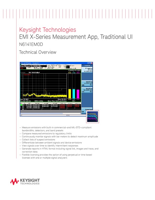 EMI X-Series Measurement App, Traditional UI N6141M0D