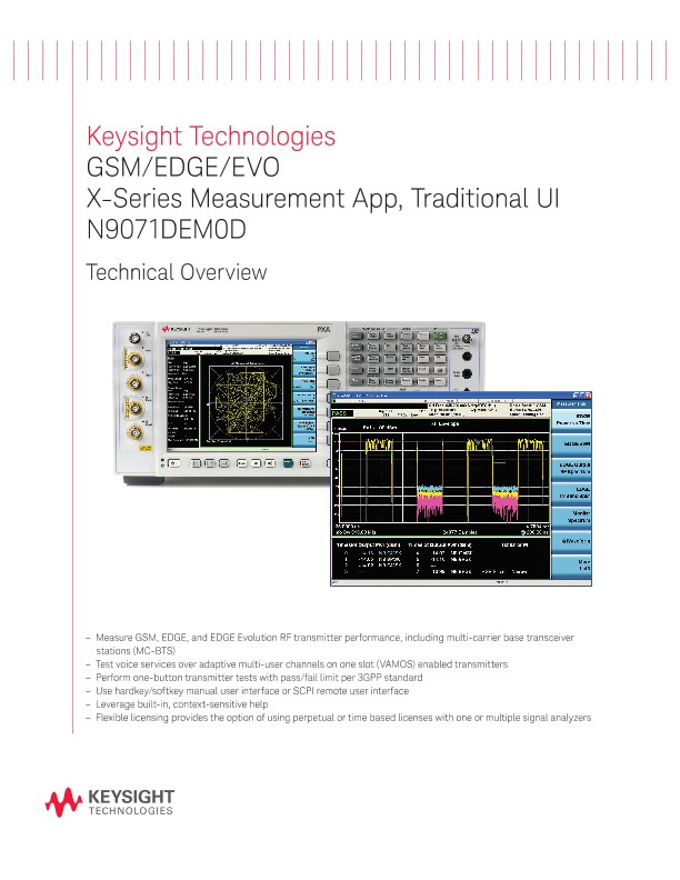 GSM/EDGE/EVO X-Series Measurement App, Traditional UI N9071DEM0D
