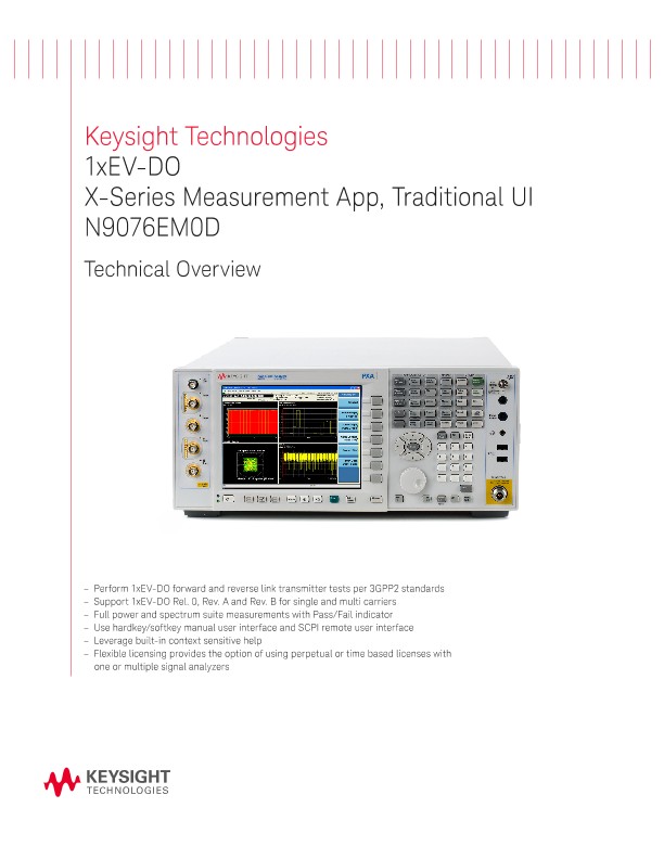 1xEV-DO X-Series Measurement App, Traditional UI N9076EM0D