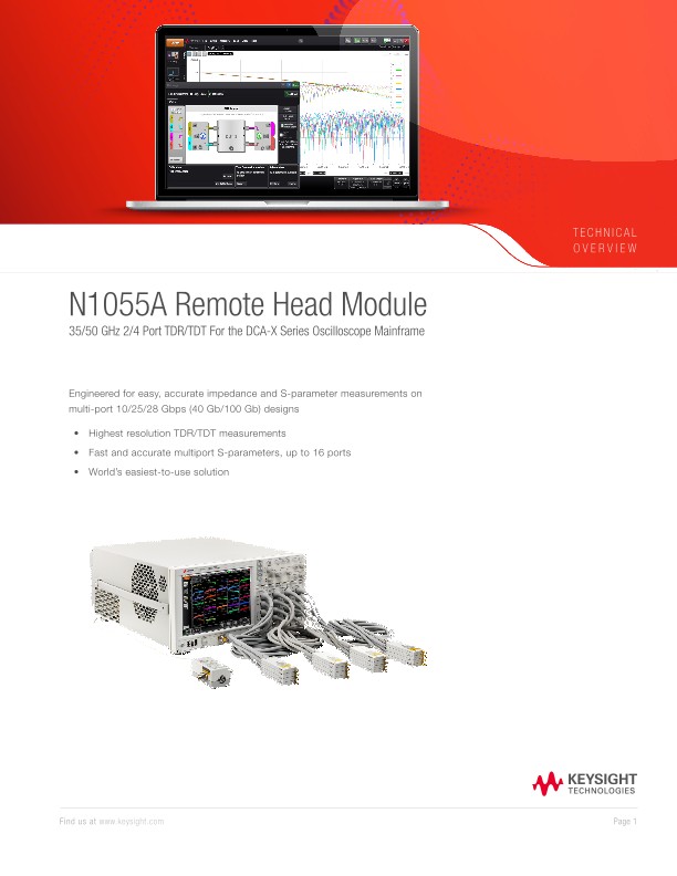 N1055A 35/50 GHz 2/4 Port TDR/TDT Remote Sampling Head for the DCA-X - TE