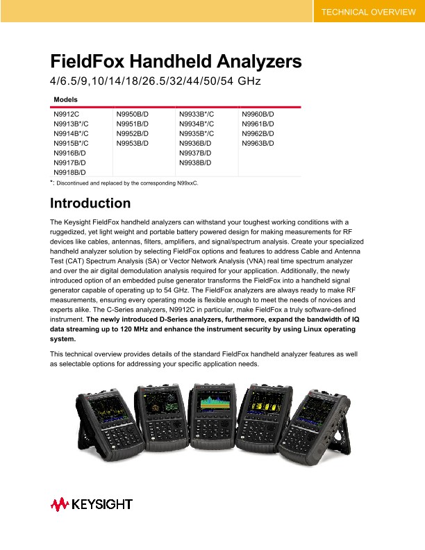 FieldFox Handheld Analyzers