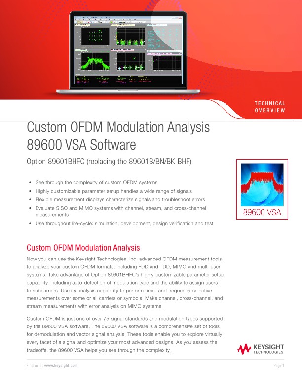 Custom OFDM Modulation Analysis 89600 VSA Software Option 89601BHFC - Technical Overview
