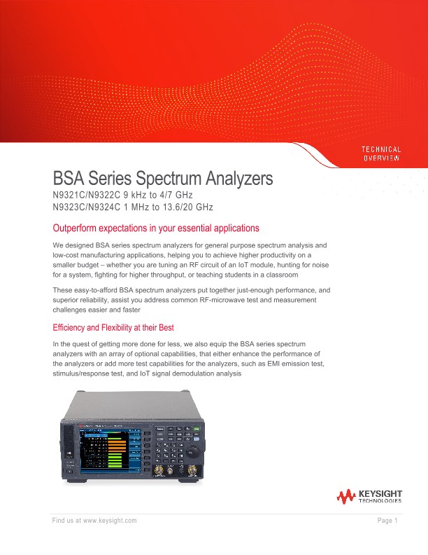 BSA Series Spectrum Analyzers