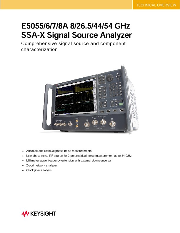 E5055/6/7/8A 8/26.5/44/54 GHz SSA-X Signal Source Analyzer
