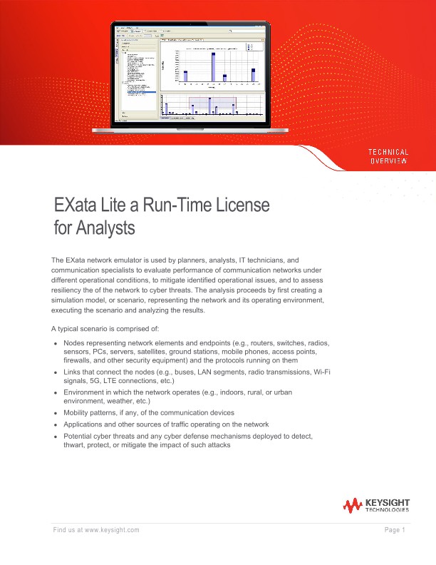 EXata Lite a Run-Time License for Analysts